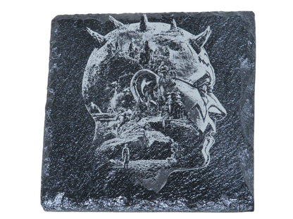 Laser Engraved Square Slate Coaster - DM2