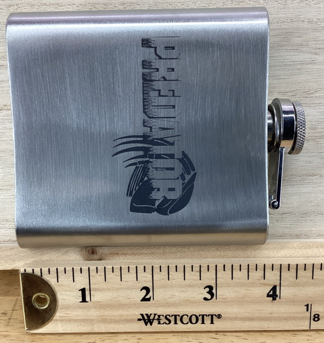 Laser Engraved 6 oz Stainless Steel Flask - P
