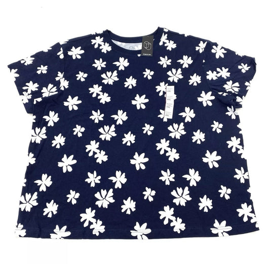 Original Use - Size XXL Crew Neck Short Sleeve T-Shirt Floral Navy