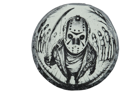Laser Engraved Round Slate Coaster - J1