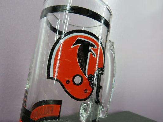 Vintage Atlanta Falcons Beer Mug Stein Tall Glass 1980s NFL