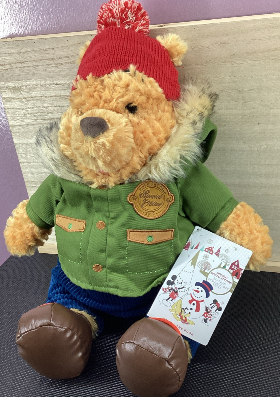 Disney Store Winnie the Pooh Christmas Plush Special Edition-Holiday-Parka