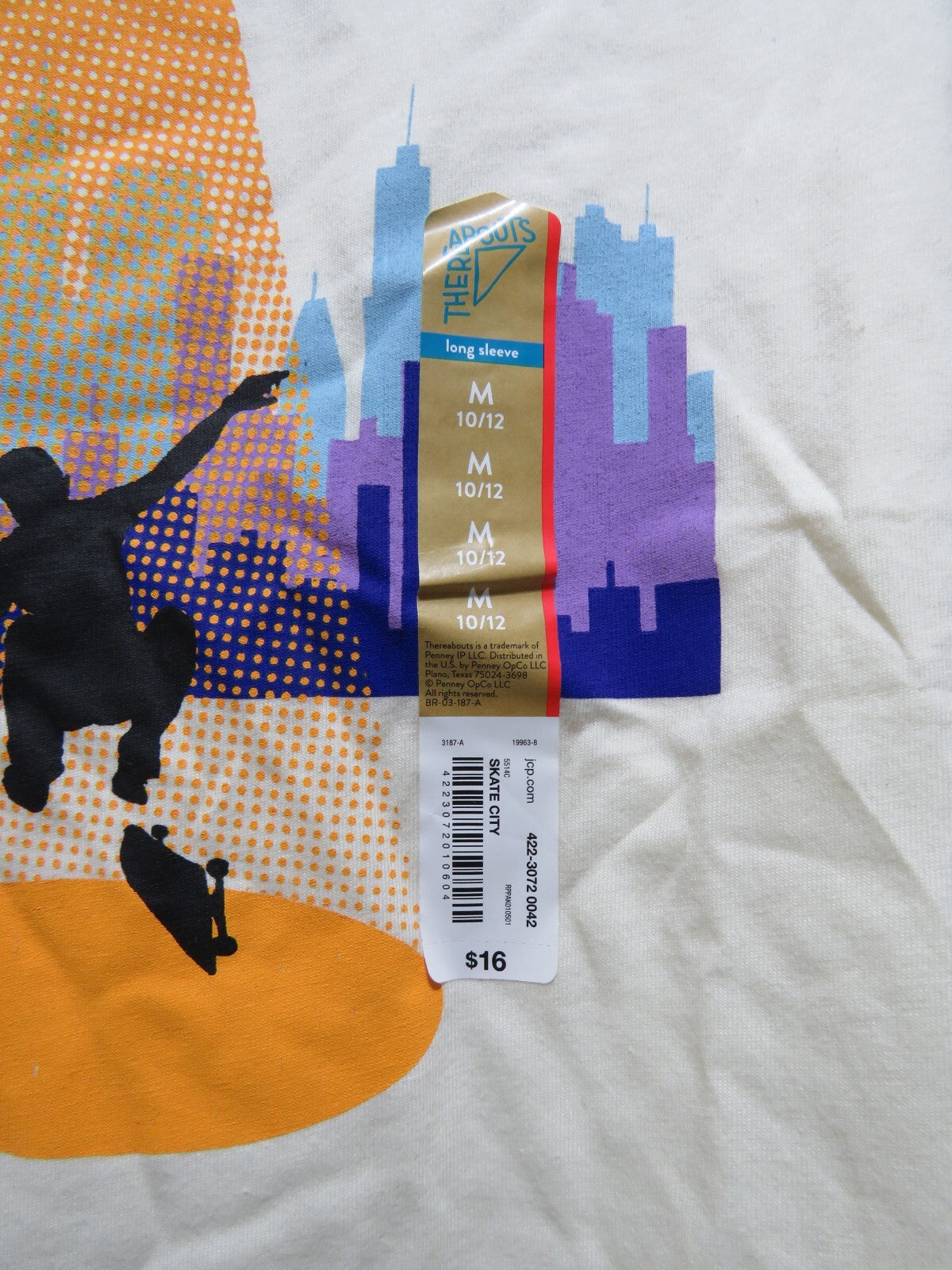 There Abouts Boy's Long Sleeve Skate City T Shirt - Size Medium 10/12