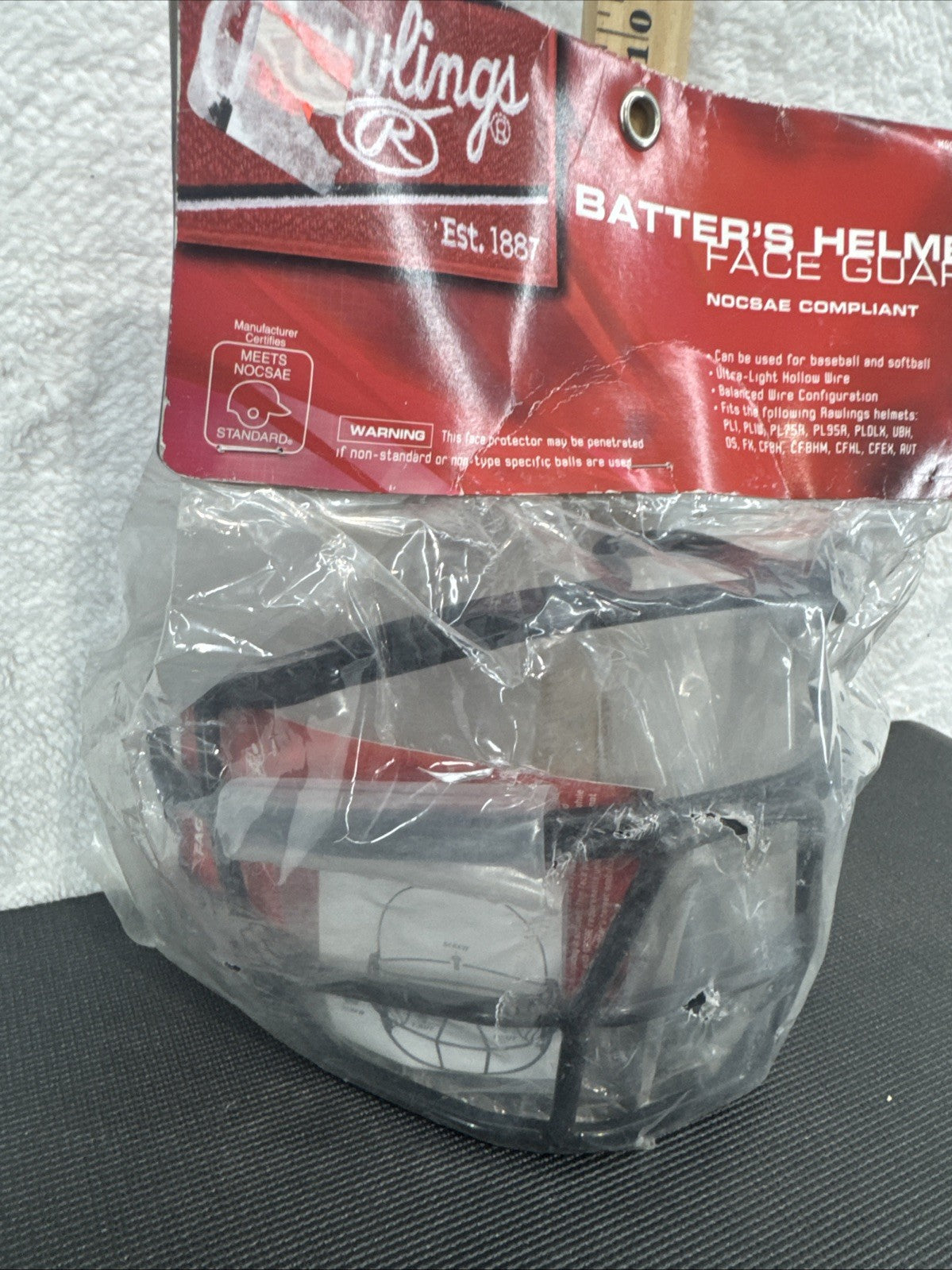 Rawlings Baseball Softball Batter's Helmet Black Face Guard With Hardware RWG