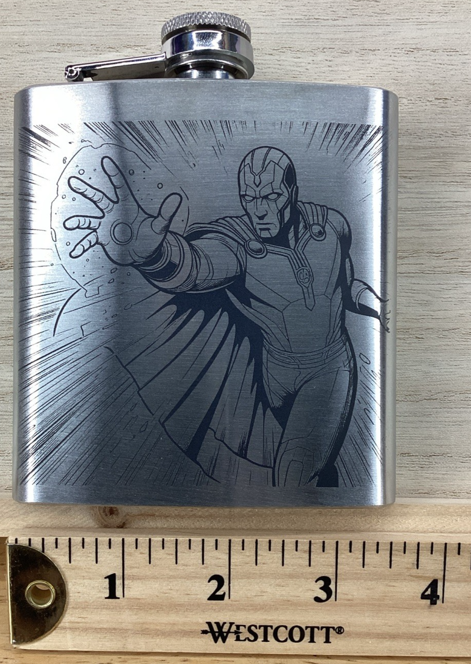 Laser Engraved 6 oz Stainless Steel Flask - VS