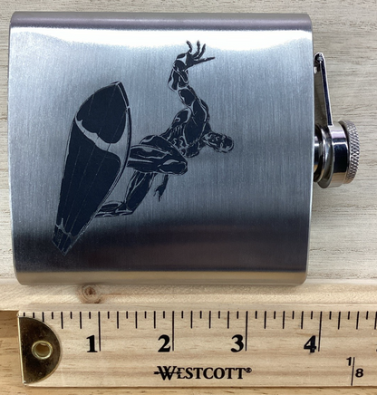 Laser Engraved 6 oz Stainless Steel Flask - SS