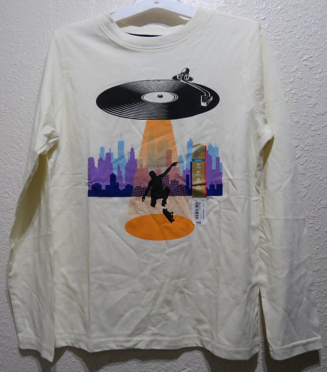 There Abouts Boy's Long Sleeve Skate City T Shirt - Size Medium 10/12