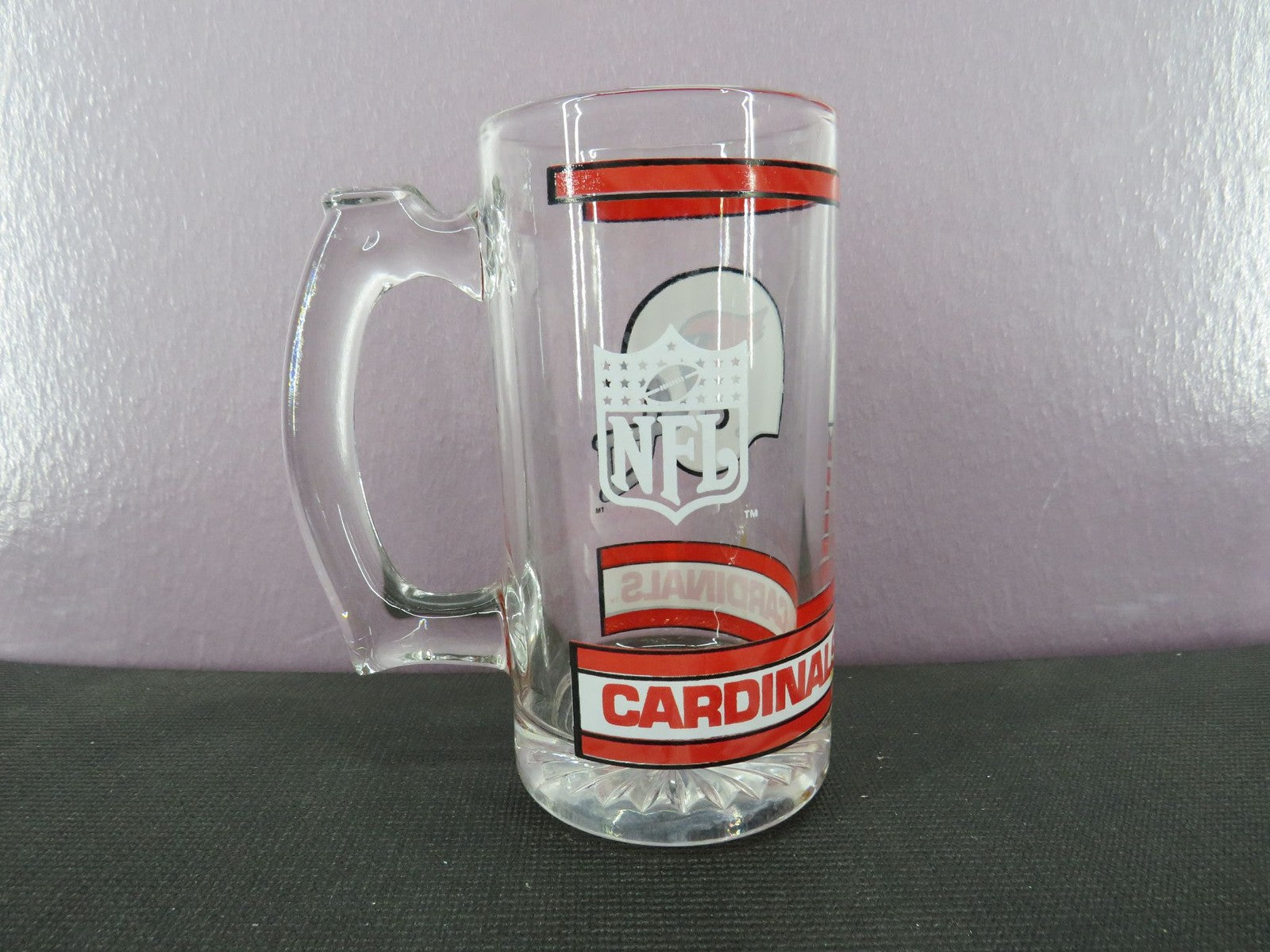 Vintage Arizona Cardinals Beer Mug Stein Tall Glass 1980s NFL