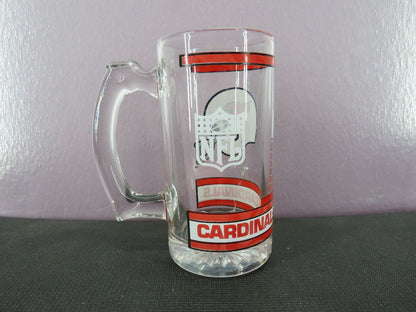 Vintage Arizona Cardinals Beer Mug Stein Tall Glass 1980s NFL