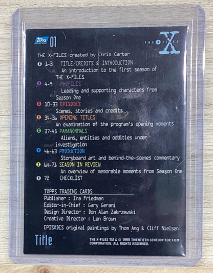 1995 The X- Files Trading Card #01 David Duchovny & Gillian Anderson