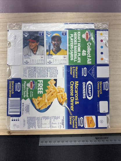 1987 Kraft Home Plate Heroes Never Folded Panel - Wally Joyner Tony Pena