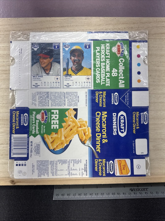 1987 Kraft Home Plate Heroes Never Folded Panel - Wally Joyner Tony Pena