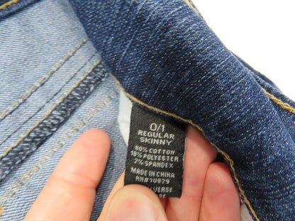 twentyone black Jeans Womens 0/1 Regular Skinny Crystal Studs Dark Wash Stretch