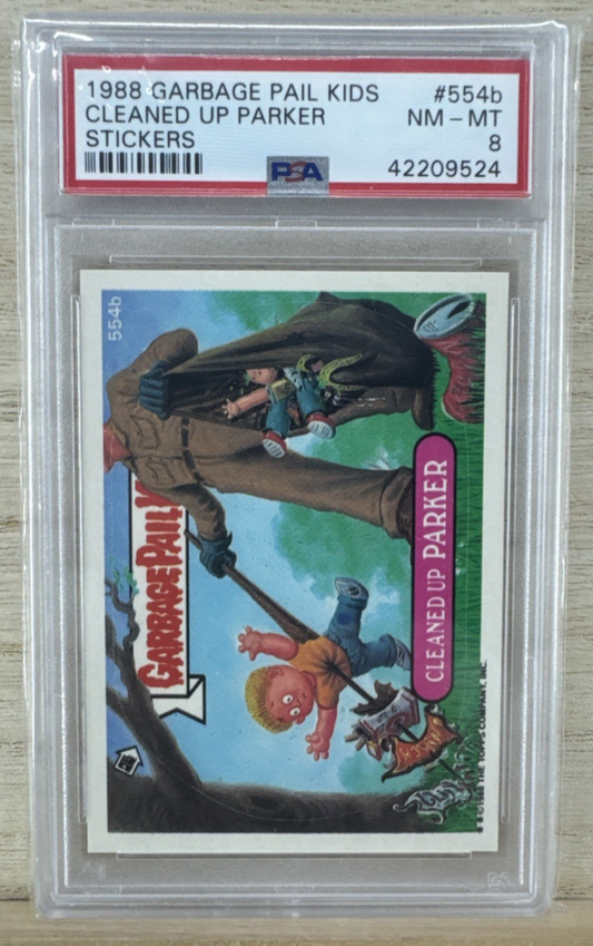 1988 Topps Garbage Pail Kids - Cleaned Up Parker #554b - PSA 8