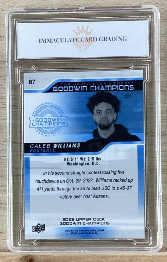 2023 Upper Deck Goodwin Champions Caleb Williams #87 - ICG Graded 10