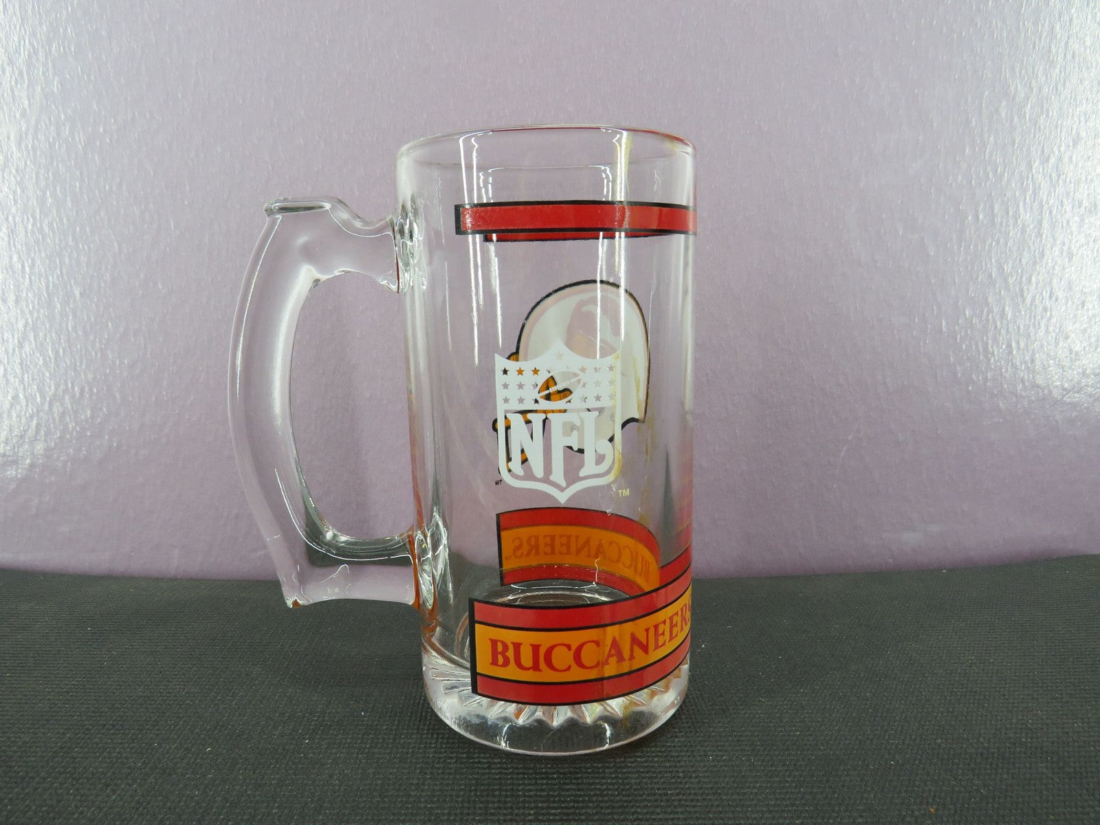 Vintage Tampa Bay Buccaneers Beer Mug Stein Tall Glass 1980s NFL