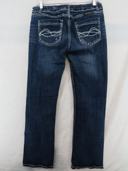 Cowgirl Tuff Co Jeans Women's W:30 L:33 Bootcut Embroidered Sequin Back Pockets