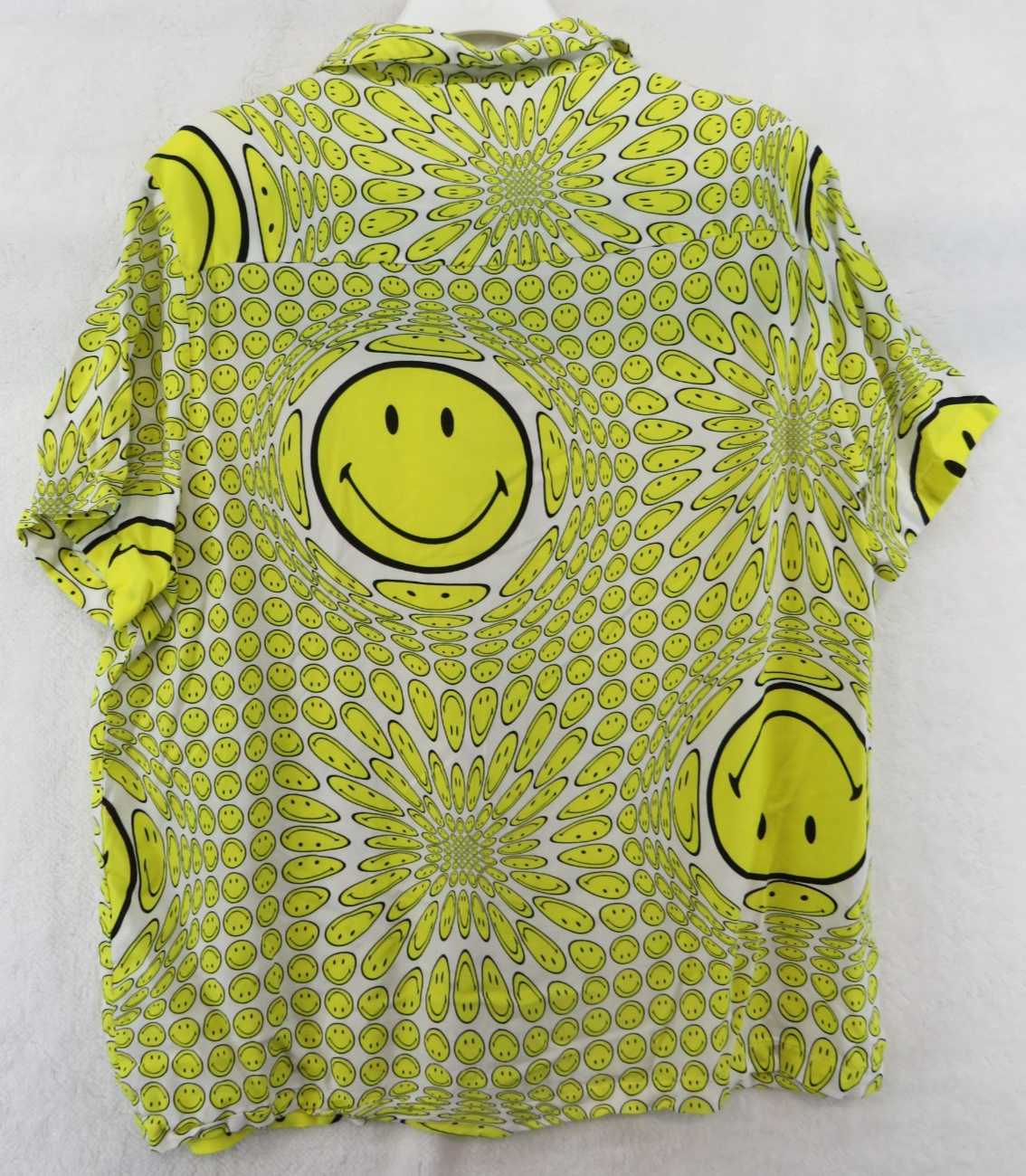ASOS Design Smiley Collab Short Sleeve Relaxed Button Up Shirt - Size XL
