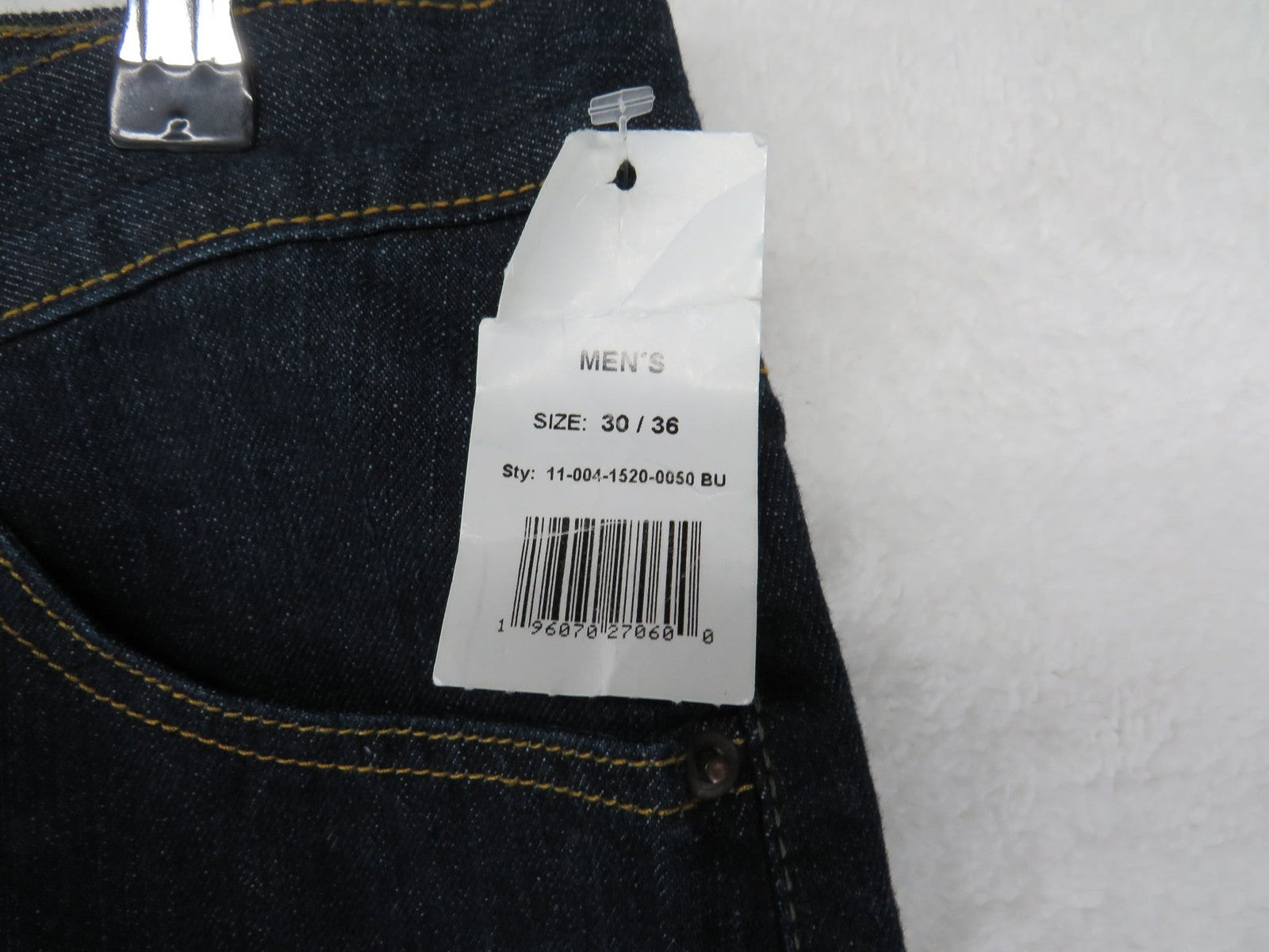 John B Stetson Jeans Men's W30 L36 Standard Straight Leg Indigo Work Denim 1520