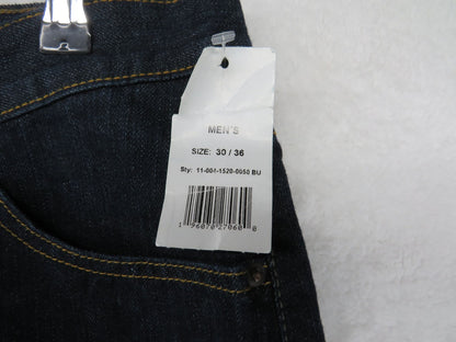 John B Stetson Jeans Men's W30 L36 Standard Straight Leg Indigo Work Denim 1520