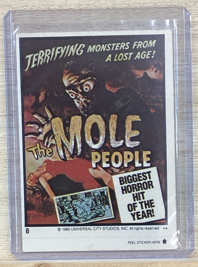 1980 Universal City Studios Monster Movie Sticker - Card #8 - The Mole People