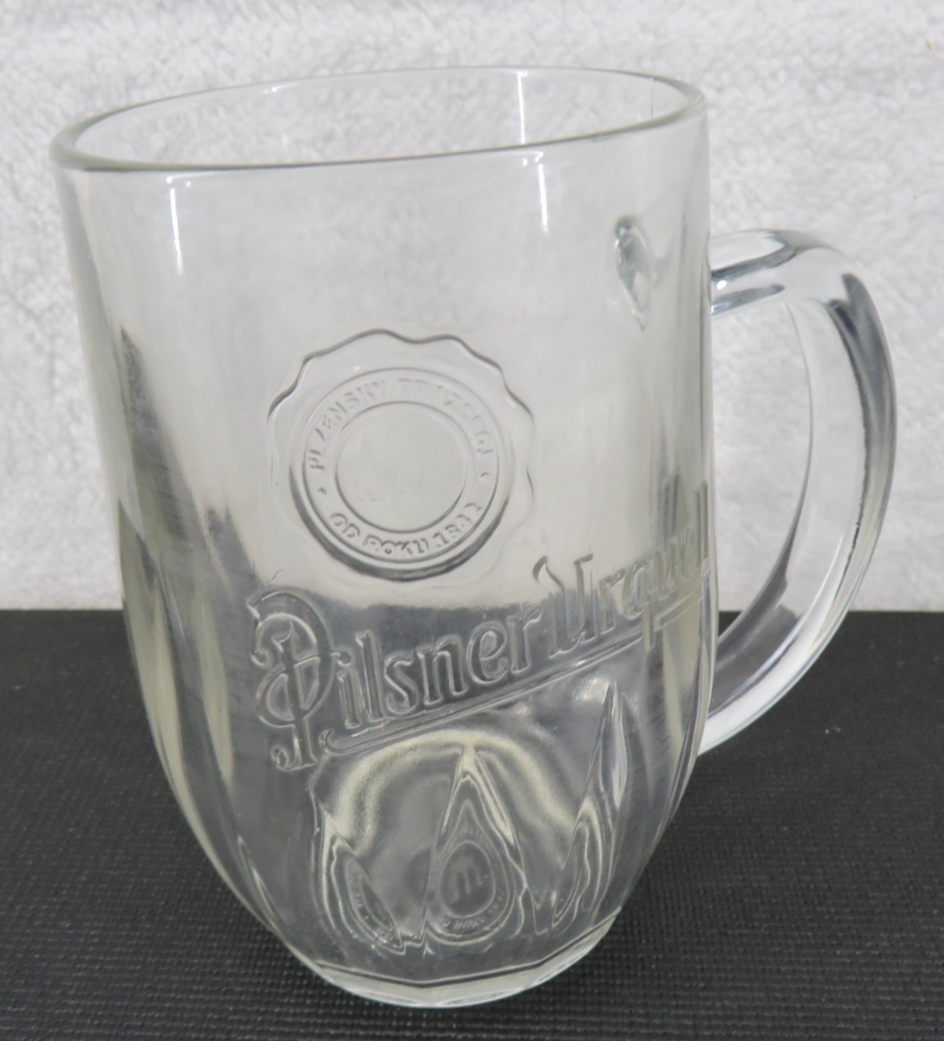 Pilsner Urquell Embossed Beer Mug Glass