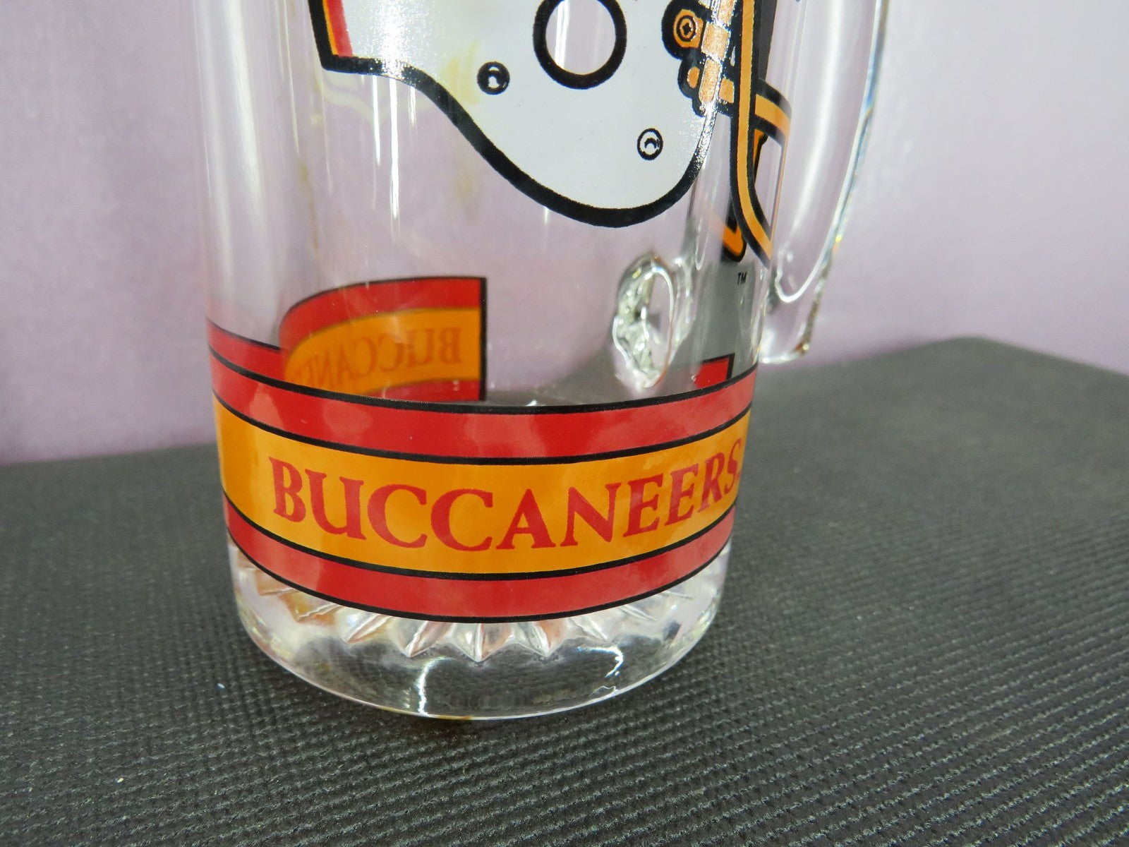 Vintage Tampa Bay Buccaneers Beer Mug Stein Tall Glass 1980s NFL