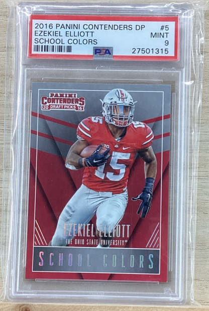 2016 Contenders Draft Picks - Ezekiel Elliott #5 - School Colors - PSA 9 Mint0