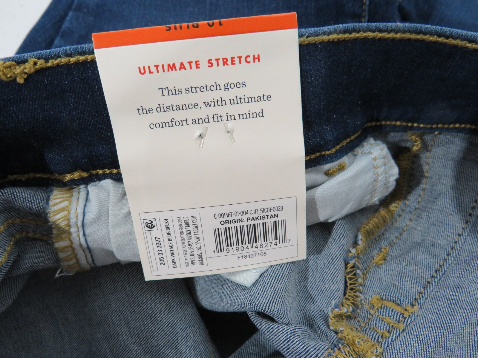 CAT & JACK Girl’s Mid-Rise Pull-On Denim Stretch Jeggings Size 10 Plus