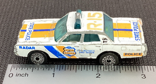 1978 Matchbox White Mercury R15 State Police Die Cast Car