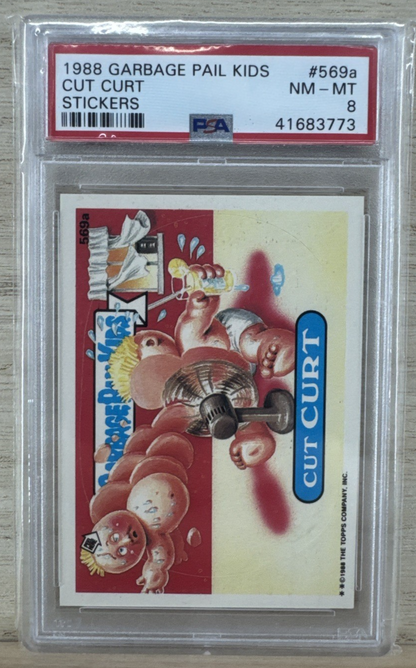 1988 Garbage Pail Kids - CUT CURT #569a - PSA 8