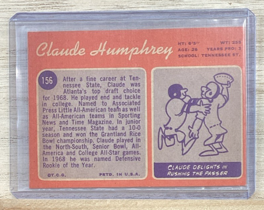 1970 Topps Football - #156 Claude Humphrey