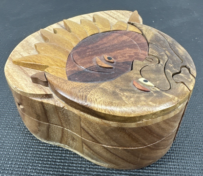Wooden Puzzle Trinket Box - Sun Moon - Intarsia