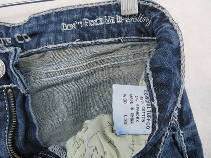 Cowgirl Tuff Co Jeans Women's W:30 L:33 Bootcut Embroidered Sequin Back Pockets