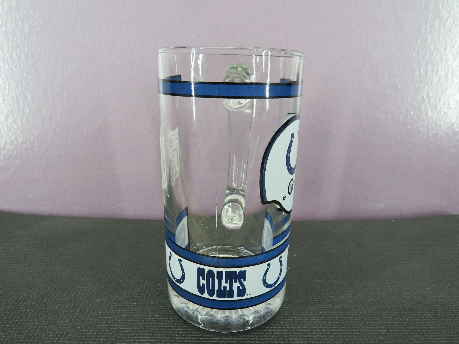 Vintage Indianapolis Colts Beer Mug Stein Tall Glass 1980s NFL