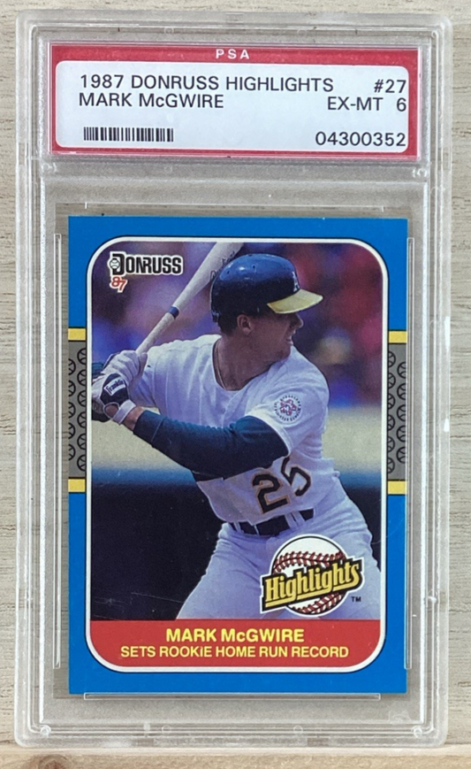 1987 Donruss Highlights - Mark McGwire #27 - PSA 6