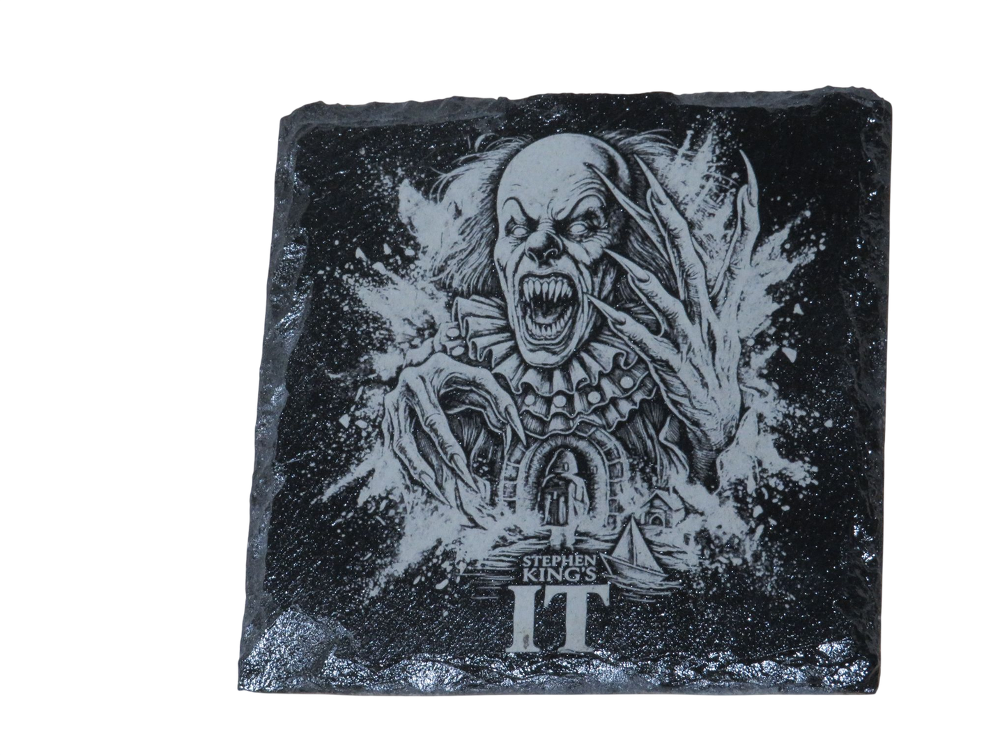 Laser Engraved Square Slate Coaster - IT