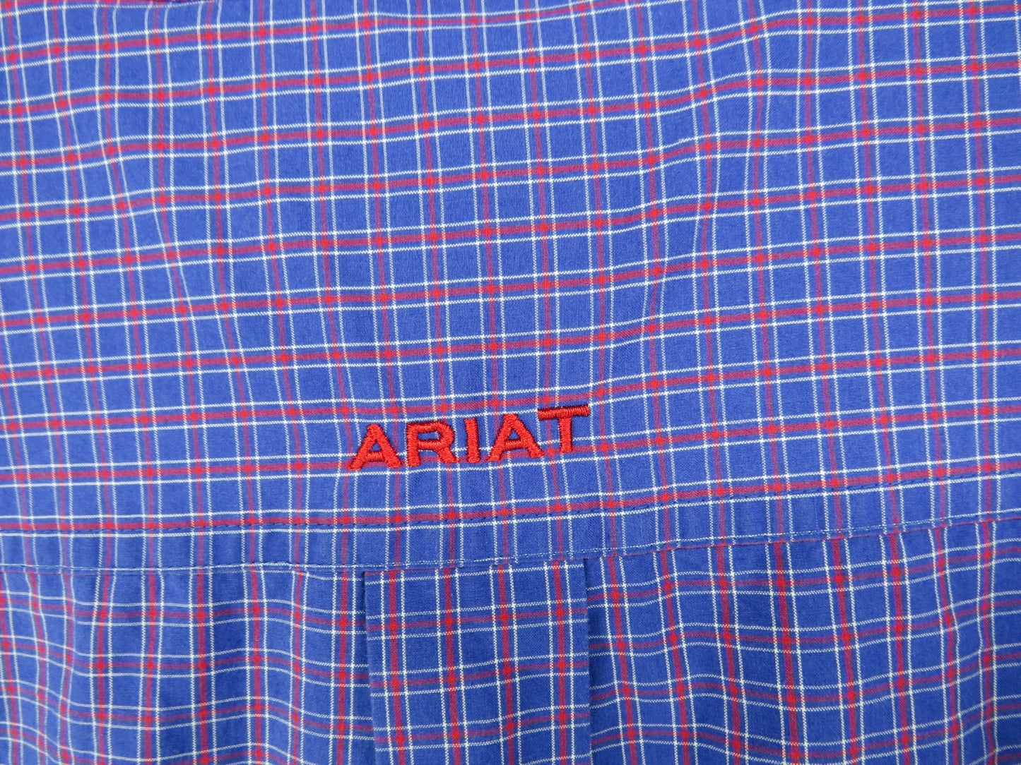 Ariat Pro Series Men's Short Sleeve Shirt - XXL Tall - Purple Plaid Pattern