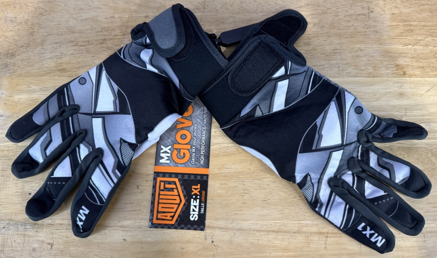 Adult MX off-road, ATV, BMX, Cycling, Riding, Outdoor Gloves - Black/Grey, XL