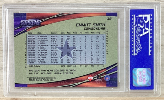 2000 Collector's Edge Supreme - Emmitt Smith #39 - PSA 9