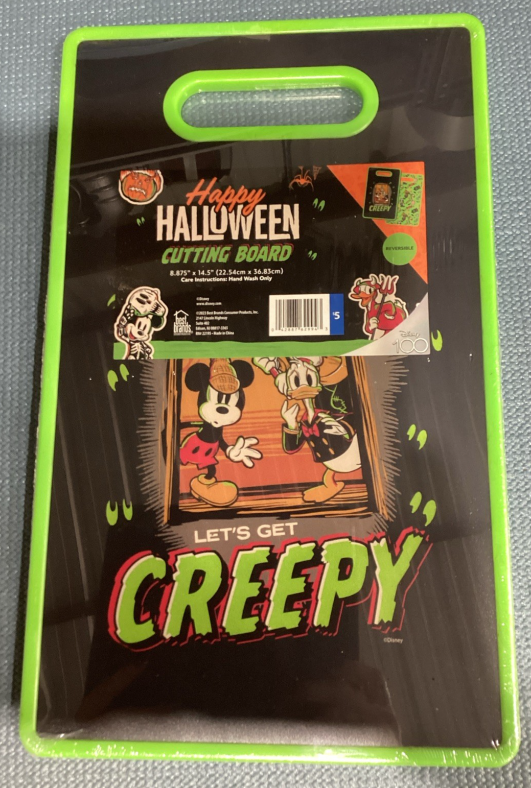 Disney Happy Halloween Lets Get Creepy Cutting Board - Mickey Mouse Donald Duck