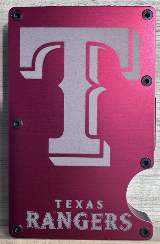 Metal Wallet - Laser Engraved - TR Red - RFID Blocking