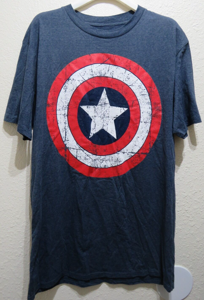 Marvel Captain America Shield T Shirt - Size LT