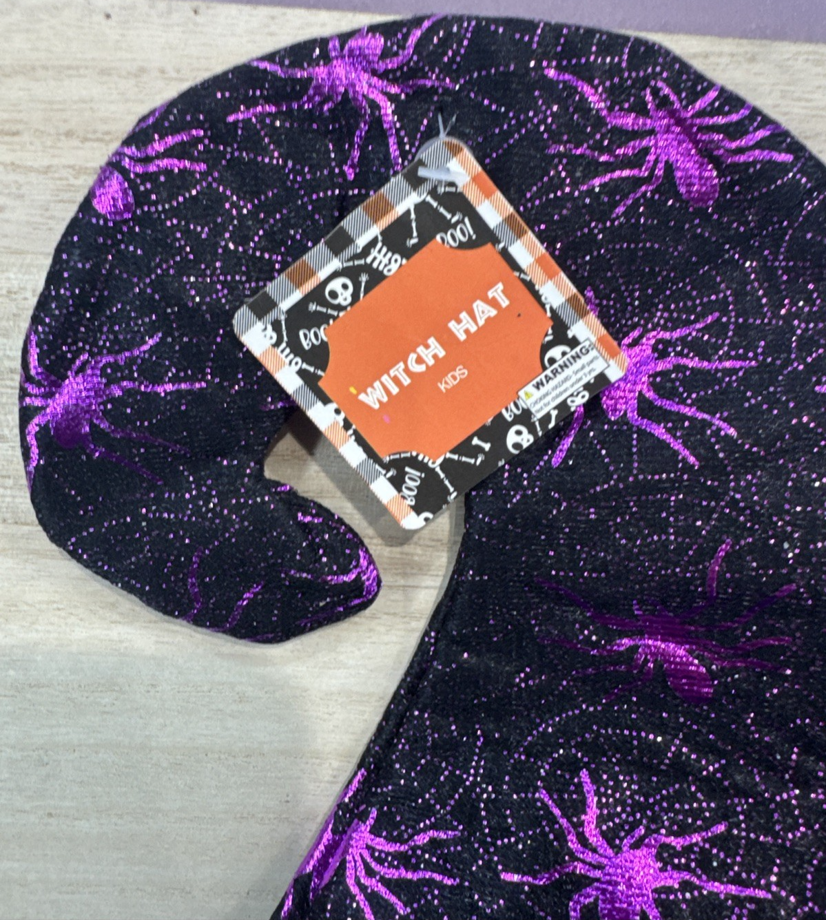 Purple Witch Hat - Spiders - Kids1