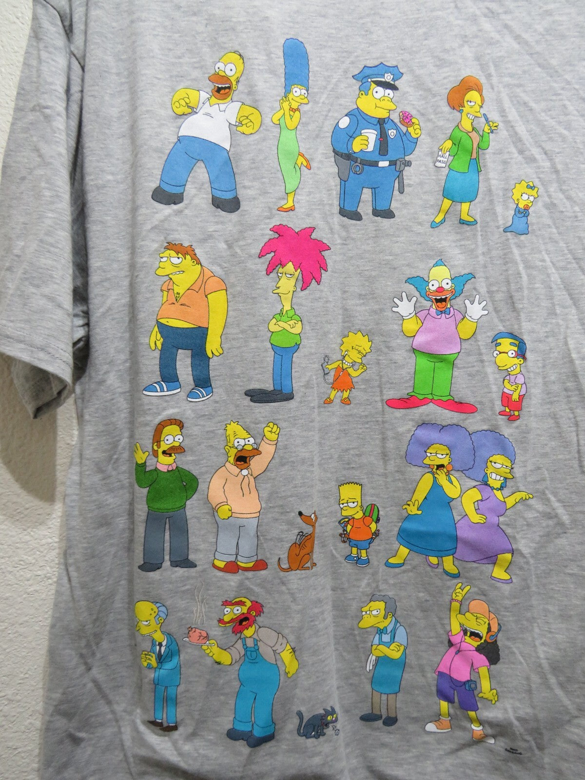 The Simpsons Springfield Characters T Shirt - Size LT