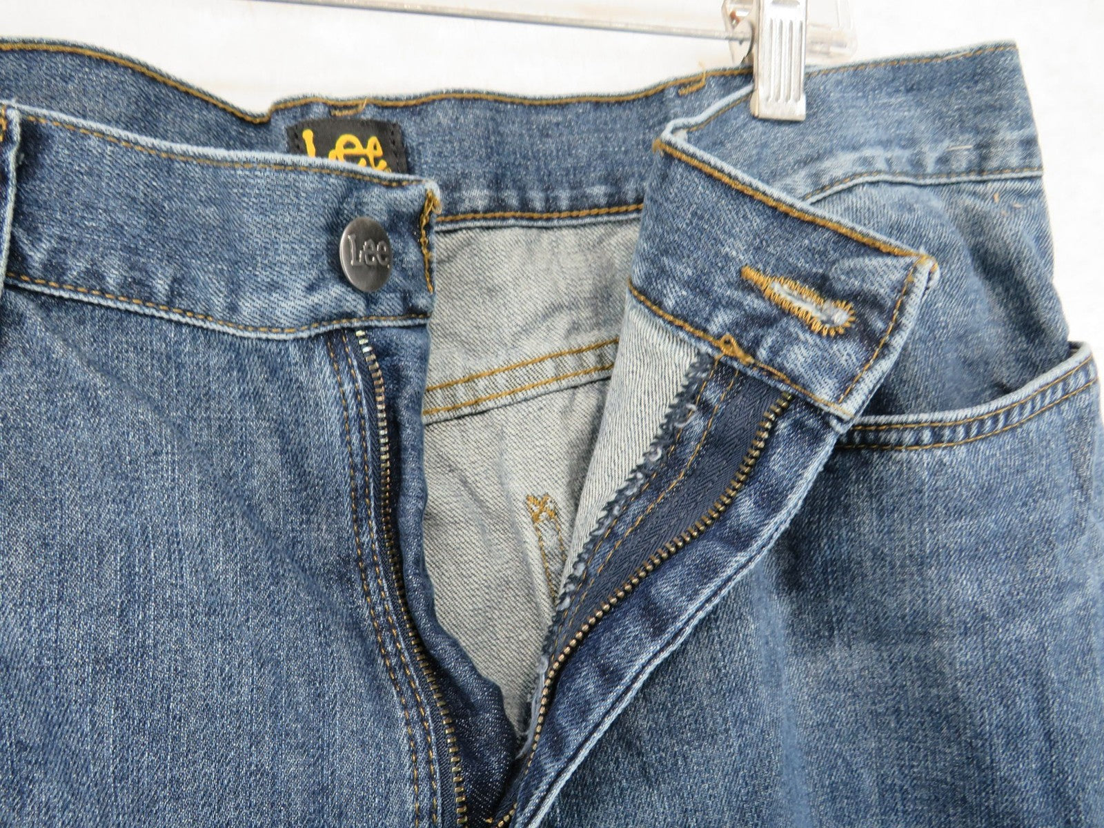 Lee Jeans Mens 36x30 Relaxed Fit Blue Straight Leg Denim Pants Classic Pocket