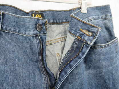 Lee Jeans Mens 36x30 Relaxed Fit Blue Straight Leg Denim Pants Classic Pocket
