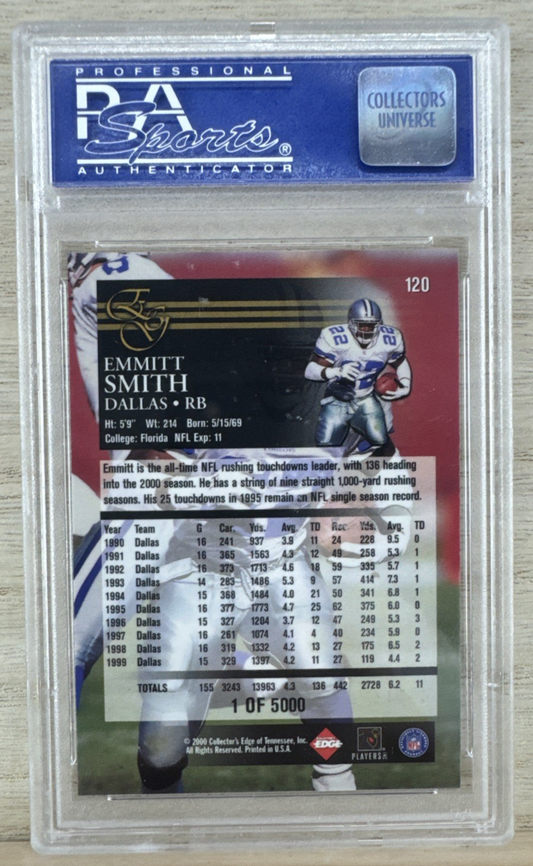 2000 Collector's Edge Graded - Emmitt Smith #120 - Uncirculated - PSA 10