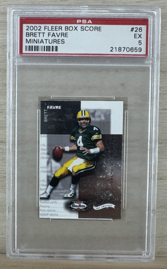 2002 Fleer Box Score - Brett Favre #26 - MINI - PSA 5