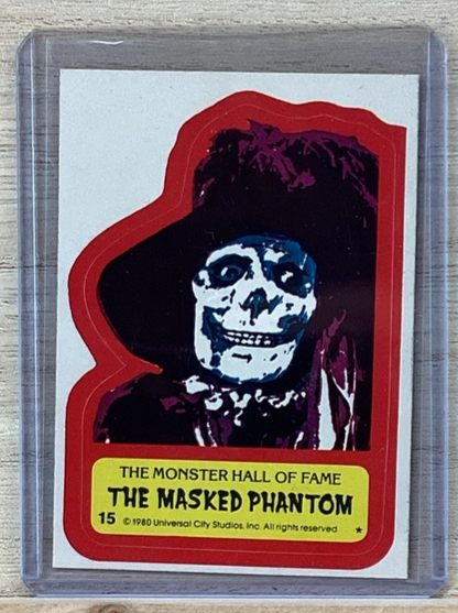 1980 Universal City Studios Hall of Fame Sticker Card - The Masked Phantom #15